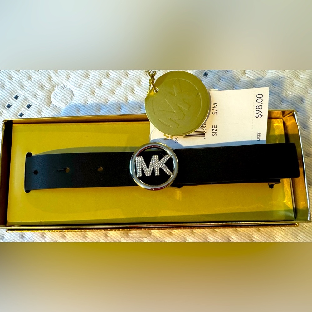*CLOSET CLEANOUT SALE* Brand new in box Michael Kors crystal belt S/M $98